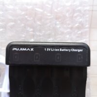 Зарядно устройство PUJIMAX за 4бр. литиево-йонни батерии 1,5V, снимка 4 - Друга електроника - 44431677
