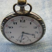 Сребърен джобен часовник Longines с ниело, снимка 5 - Антикварни и старинни предмети - 29646547
