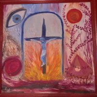 " Свръхестественото" Стефка Балджиева картина полумаслен грунд, снимка 1 - Други ценни предмети - 35209868