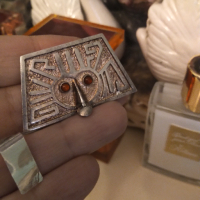 Tinta sterling Еквадор  ,масивно сребро позлата рубини, снимка 5 - Колиета, медальони, синджири - 44781179