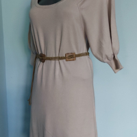 Еластична маркова рокля / туника с буфон ръкави "Mango"® basics / унисайз , снимка 1 - Рокли - 36565535