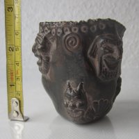 Стара чаша керамика, с театрални маски , снимка 12 - Други - 31812717