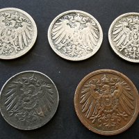 Монети. Германия.Много стари райх монети. 2 и 5 пфенига. 1890, 1899,1904, 1914,1922 година, снимка 9 - Нумизматика и бонистика - 37115297