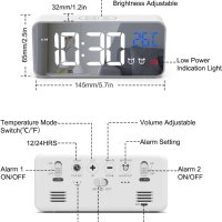 LED цифров будилник, Сензор за звук и температура, снимка 6 - Други стоки за дома - 42255851