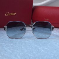 Cartier 2022 прозрачни дамски слънчеви очила Осмоъгълник с камъни, снимка 3 - Слънчеви и диоптрични очила - 38809240
