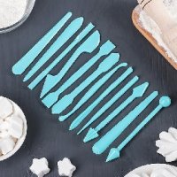 12 бр сладкарски инструменти пластмасови за моделиране украса и декорация торта сладки фондан тесто, снимка 1 - Други - 39771500