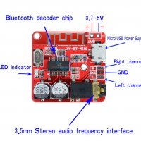 BT5.0 Аудио MP3 Bluetooth платка, снимка 2 - Bluetooth тонколони - 35234411