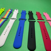 Силиконова каишка Apple Watch 1 2 3 4 5 6 SE 38mm 40mm 42мм 44мм iWatch, снимка 7 - Аксесоари за Apple - 31391467