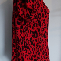 Дизайнерска риза в животински принт в червено Amisu / голям размер , снимка 7 - Ризи - 44583846