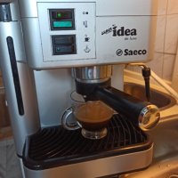 Кафе машина Саеко идея с ръкохватка с крема, работи отлично , снимка 1 - Кафемашини - 37769782
