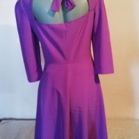 Елегантна лилава рокля с полугол гръб р-р М/Л, снимка 5 - Рокли - 29355020