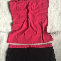 Памучен комплект корсаж с боксер в черно и розово потник, снимка 6 - Бельо - 30372138