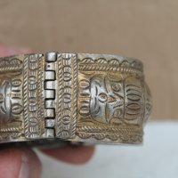 Сребърна възрожденска гривна с позлата, снимка 7 - Антикварни и старинни предмети - 38288817