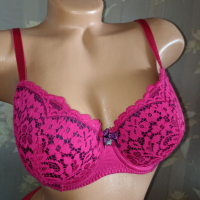 Hunkemoller 85 B- Цикламен сутиен с твърди чашки с банел , снимка 1 - Бельо - 44697159