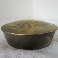 кутия кръгла метал месинг, снимка 6 - Антикварни и старинни предмети - 29593132