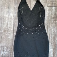 Черна бандажна къса рокля с камъни сваровски-Swarovski Crystal, снимка 9 - Рокли - 26748945