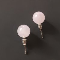 Нови обеци с розов кварц камък, снимка 2 - Обеци - 31021431