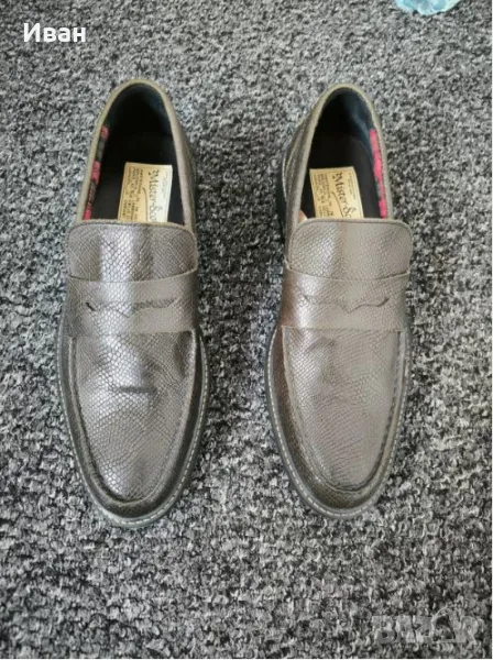  Scotch&Soda PREMIUM Leather loafers snake effect 44, снимка 1