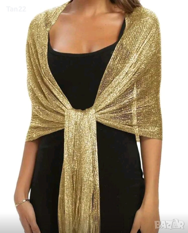 Дамски златист шал, снимка 1