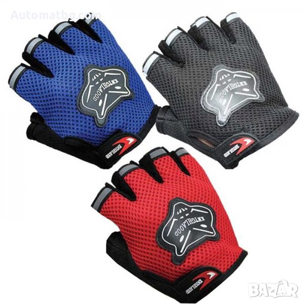 Мото ръкавици Automat, Универсални, Без пръсти, Черен, Син, Червен, снимка 1