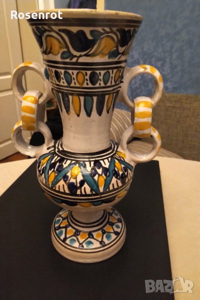 Антикварна ваза ceramica maiolica, снимка 1