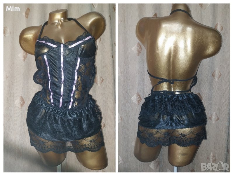 S/M Корсет/топ / Черна Еротична къса нощница , снимка 1