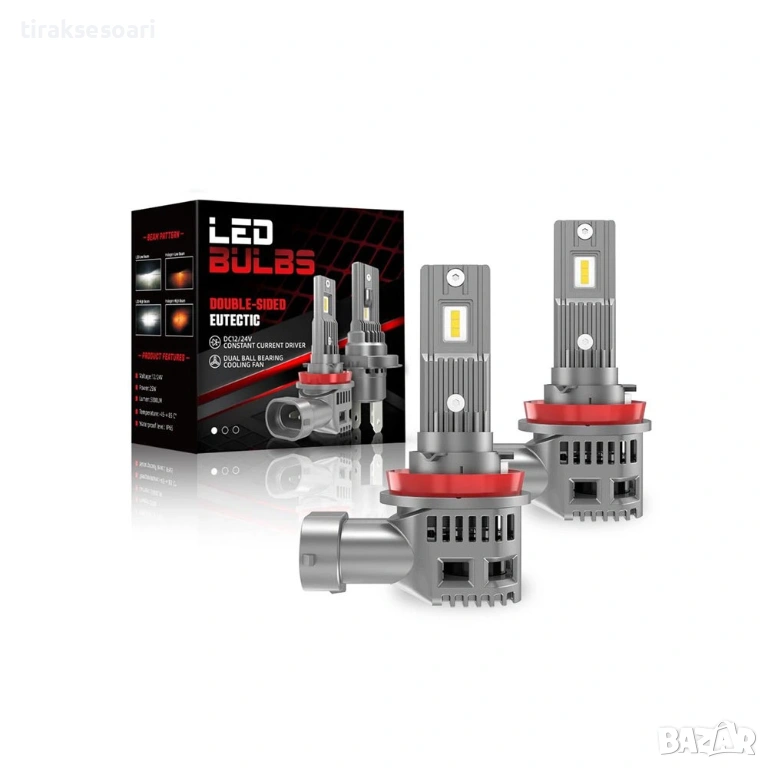 2025 LED диодни крушки H8 H11 240W 12V/24V 350% светлина MINI, снимка 1