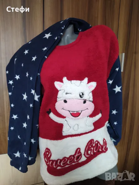 Дамска пижама велсофт L 20лв, снимка 1