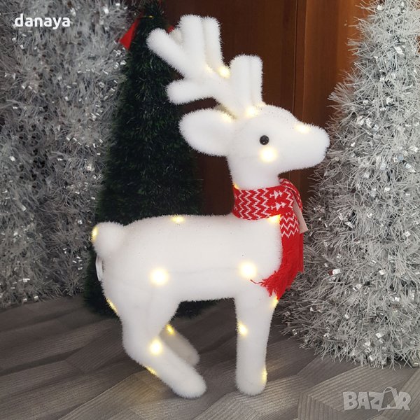 2508 Светещ коледен елен коледна украса, 24 Led, 43x23cm, снимка 1