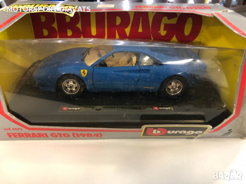 BBURAGO метална колекционерска количка FERRAR GTO 1989 1:24 нова, снимка 1