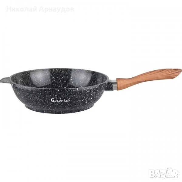 Тиган Goldmann GM-0124, 24x7см., Дълбок, Лят алуминий, Керам. покр., Индукция, снимка 1