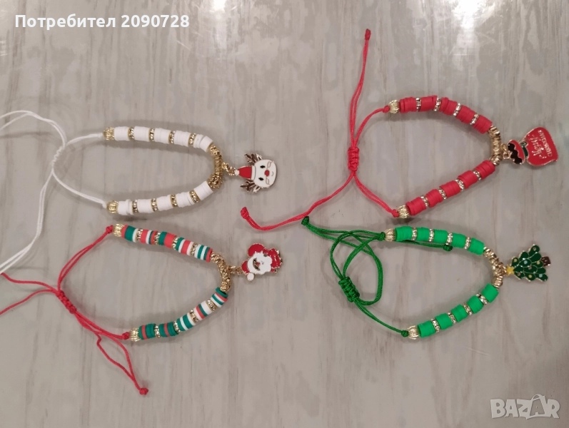 Коледни гривни ,ръчна изработка , снимка 1