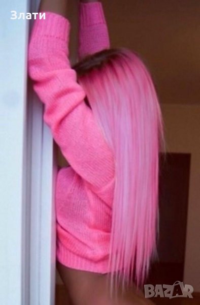 Изкуствена,розова коса, снимка 1