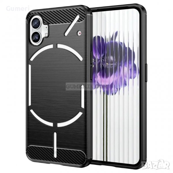 Nothing Phone (1) - Противоударен Силиконов Гръб - Карбон, снимка 1