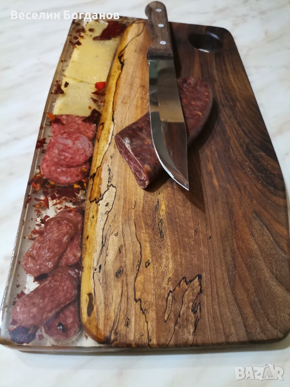 Плато за сервиране и рязане орех и епоксидна смола , снимка 1