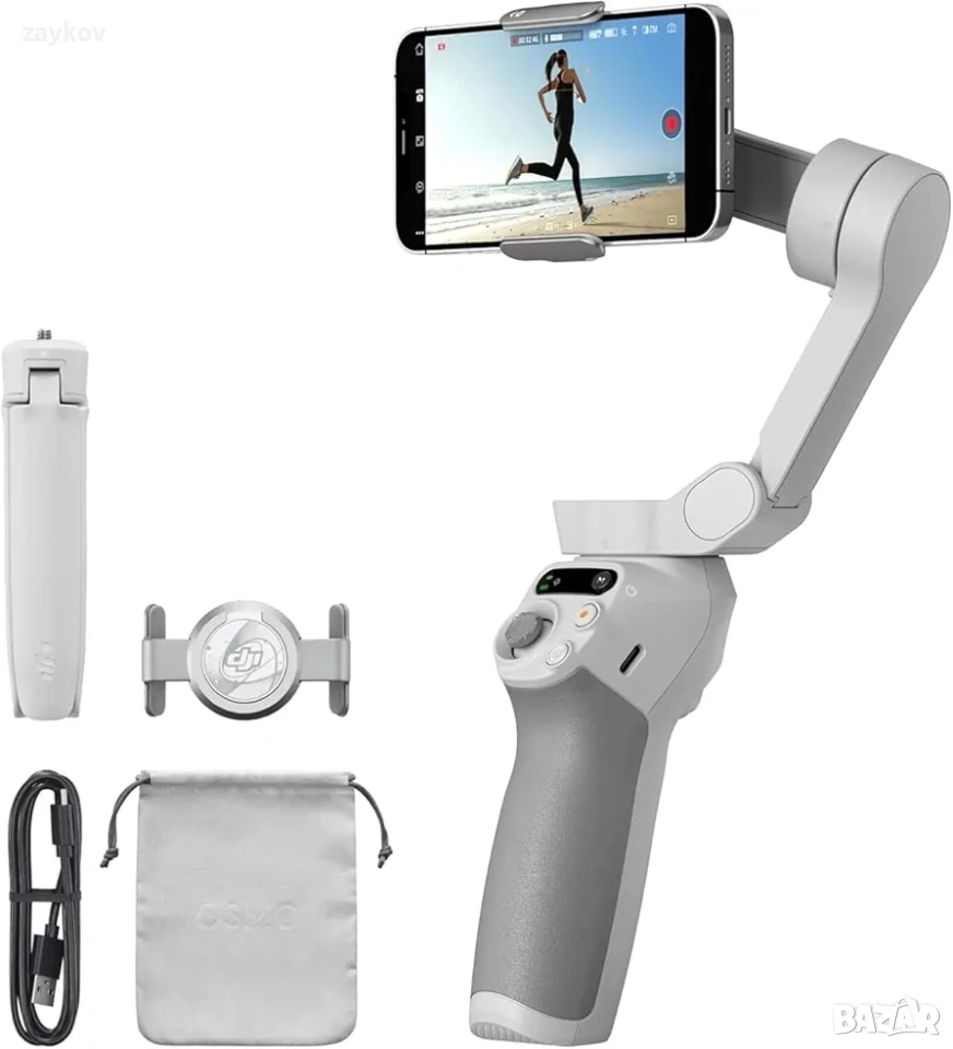 DJI Osmo Mobile SE, 3-осен стабилизатор за iPhone, Android, вграден статив, селфи стик, снимка 1