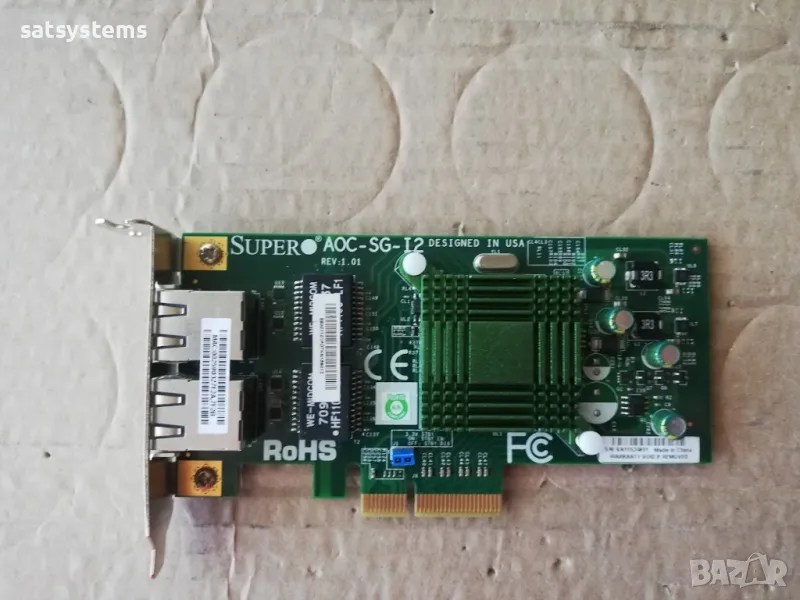 SuperMicro AOC-SG-I2 PCI Express Dual Port Gigabit Network Adapter Card LP, снимка 1