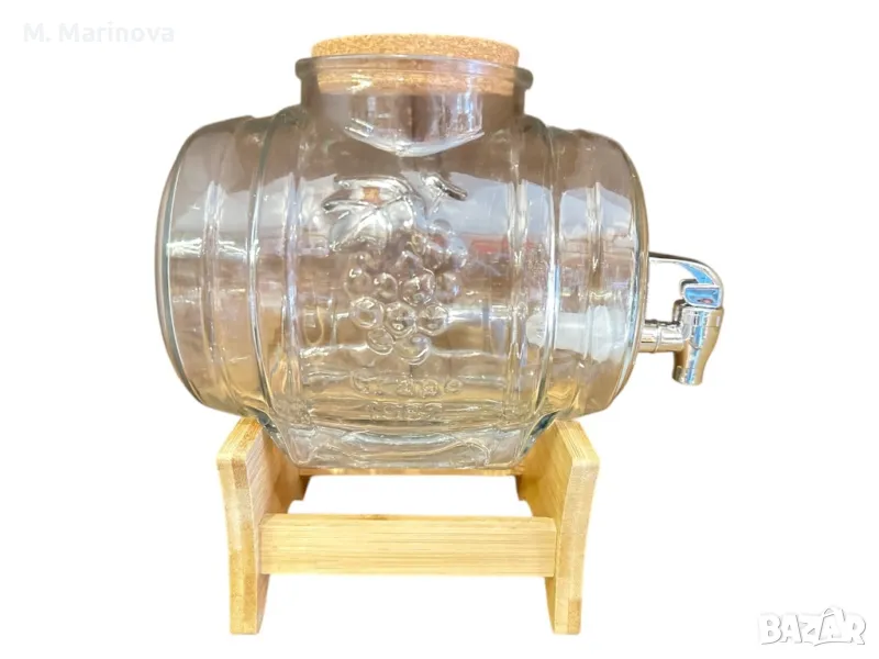 Буре ( стъкло ) със стойка, 3л., снимка 1
