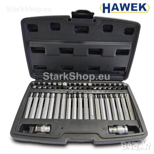 Комплект битове-накрайници HAWEK 4401new Hex XZN и Torx 1/2″ и 3/8″ 40 броя, снимка 1