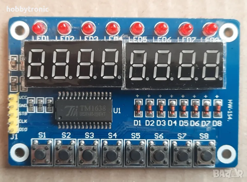 Led&Key module, TM1638 модул бутони и индикация , снимка 1
