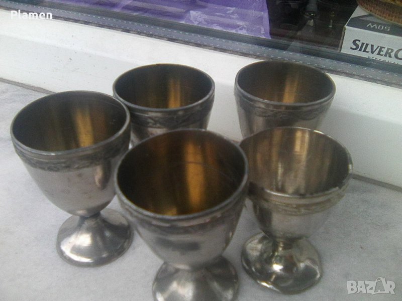 Пет метални чашки за коняк, снимка 1