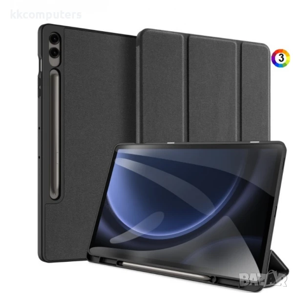Samsung Galaxy Tab S9 FE+ Кожен Калъф и Протектор, снимка 1