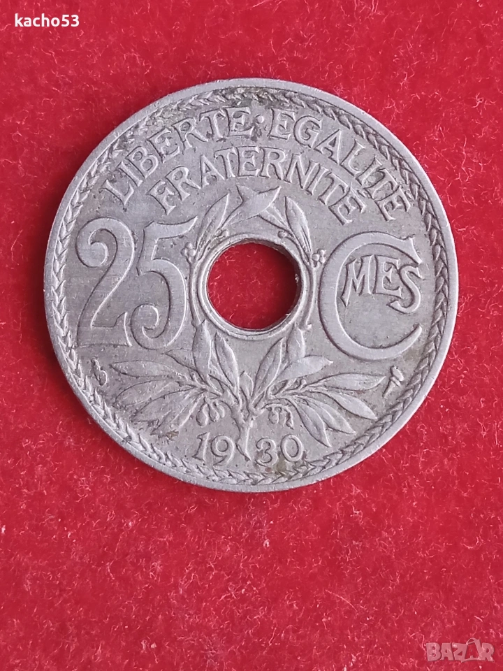 25 сантима 1930 г. Франция., снимка 1