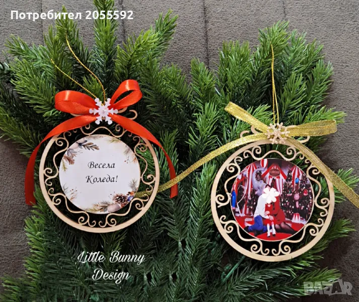 Персонализирана дървена топка/плоска/, снимка 1