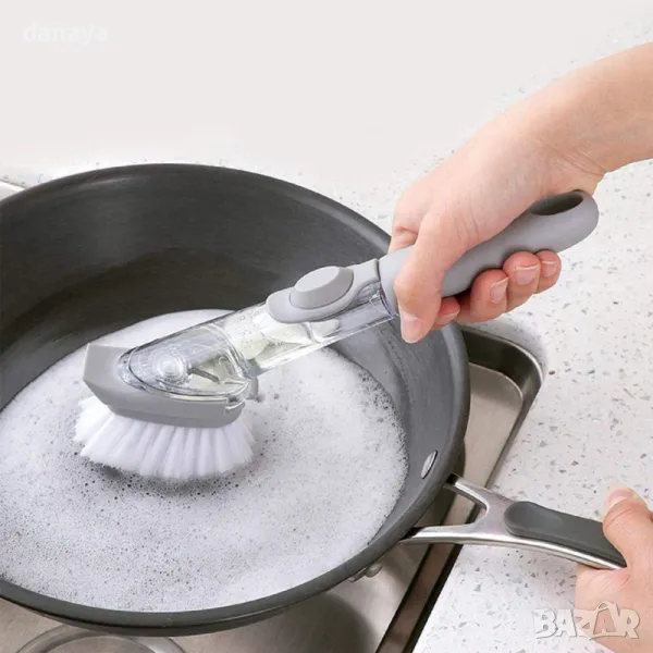 2092 Почистваща четка с диспенсър за препарат и приставка, снимка 1