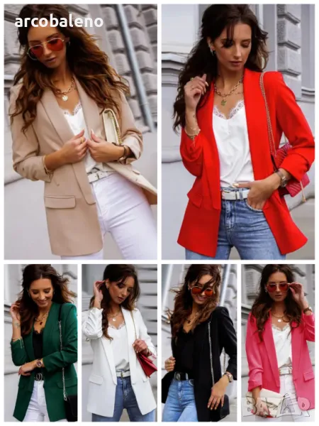 Дамско ежедневно вталено сако, 6цвята , снимка 1