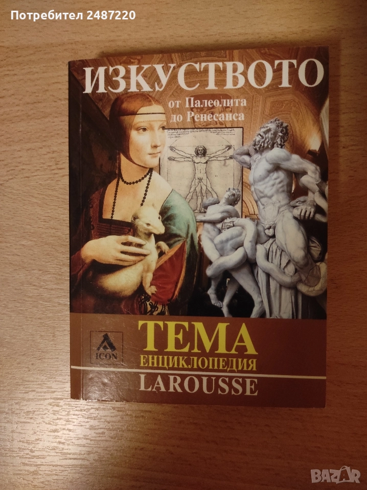 Енциклопедия Larousse Тема Изкуството от Палеолита до Ренесанса Икон 2006 г меки корици , снимка 1