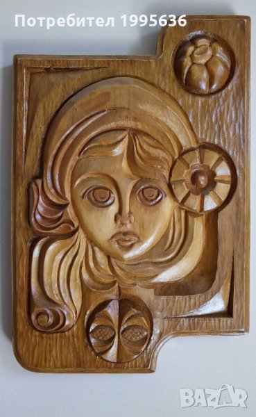 Дърворезба- пано "Девойка" , снимка 1