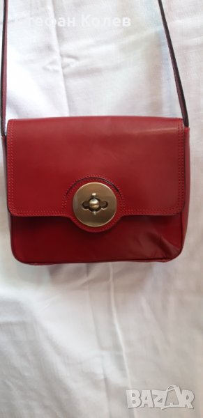 Чанта Естествена кожа , Бордо с Дълга дръжка , снимка 1