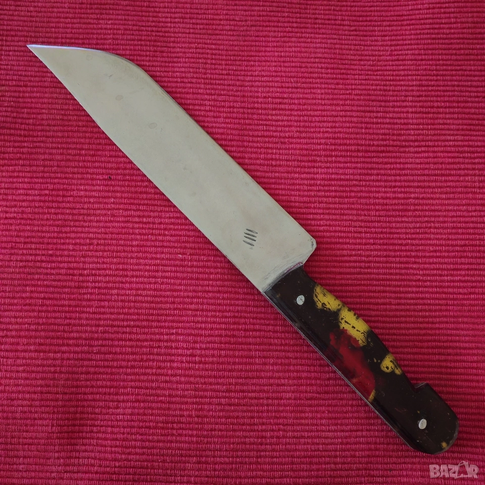 Стар касапски нож, ръчно изработен от соца. , снимка 1